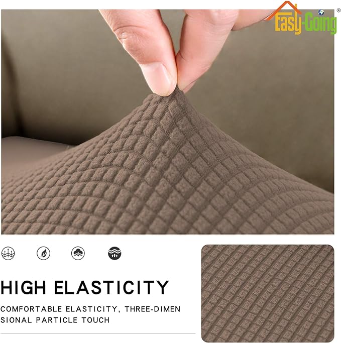 Easy-Going Stretch Cushion Cover Sofa Cushion Furniture Protector Sofa Seat Sofa slipcover Sofa Cover Soft Flexibility with Elastic Bottom(Oversized Sofa Cushion, Camel)