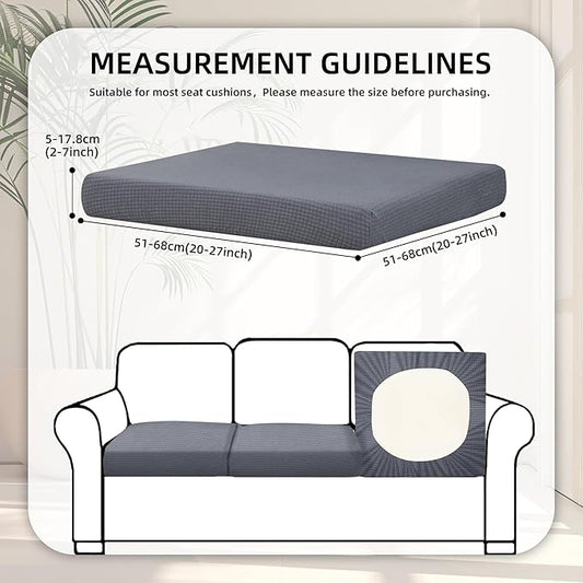 8Pcs Stretch Patio Cushion Covers,Outdoor Couch Covers Replacement,Outdoor Couch & Sofa Slipcovers,for Patio Furniture Cushion Covers,Washable Reusable Furniture Protector (Grey,Cover Only)