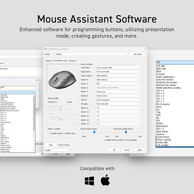 ELECOM Trackball Mouse Wireless, Ergonomic Mouse, 3 Device Connection, Wired (USB), Bluetooth, Track Ball Mouse, Thumb Control, Compatible for PC, Laptop, Mac, Windows, macOS, EX-G Pro (M-XPT1MRXBK)