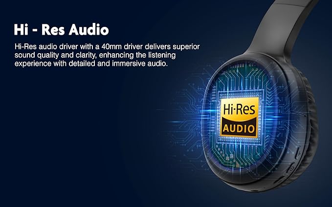 Fisher Active Noise Cancelling Headphones, Over Ear Wireless Bluetooth 5.3 w Microphone, Lightweight Comfortable Headset for Home Travel, 16H Playtime, Rechargeable, Hi-Res Sound Audio, Deep Bass