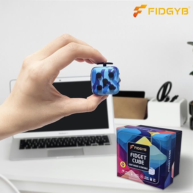 Cube Fidget Stress Relief Toy for Adults & Kids, Smooth, Quiet Sensory Toy for Anxiety, Focus & ADHD Idea[Camo]