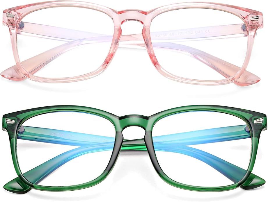 AZorb 2Pack Kids Blue Light Blocking Glasses - TR90 Unbreakable Computer Screen Glasses for Boys & Girls