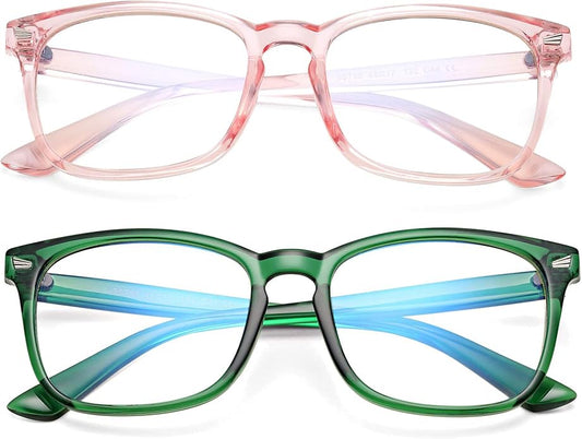 AZorb 2Pack Kids Blue Light Blocking Glasses - TR90 Unbreakable Computer Screen Glasses for Boys & Girls