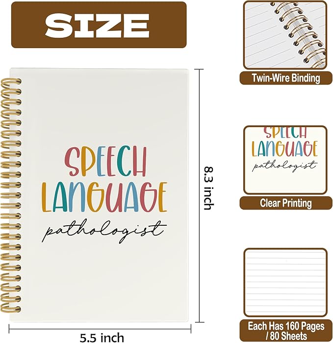Speech Therapy Gifts Journal Notebook, School Psychologist, Speech Therapist Gift for Mental Health, School Counselor Hardcover Spiral Notebook 5.5x8.3 Inch