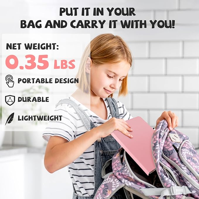 AGM Portable White Board Dry Erase, Double Sided Folding Whiteboards with Pen, Small Dry Erase Board for Study, Meeting, Doodling, Planning, Pink