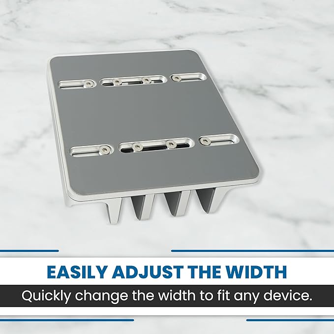 Multiple Laptop Holder Adjustable Laptop Stand Holds 5 Devices, Fits All MacBooks Laptops Tablets and Mobiles (up to 17.3'), Closed Upright Vertical Laptop Stand for Desk