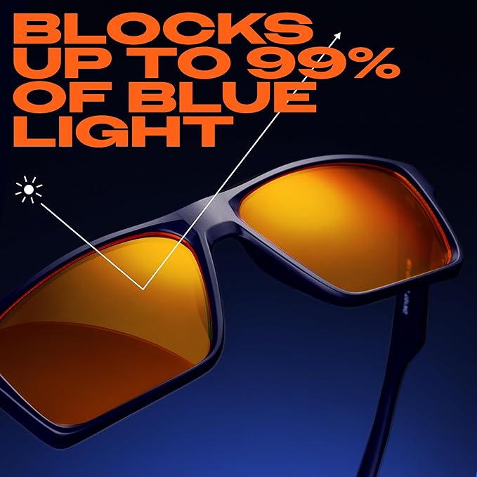 Titan Gaming Glasses, Anti Blue Light Glasses Men, UV400 Protection Blue Light Blocking Glasses for Computer Eye Strain