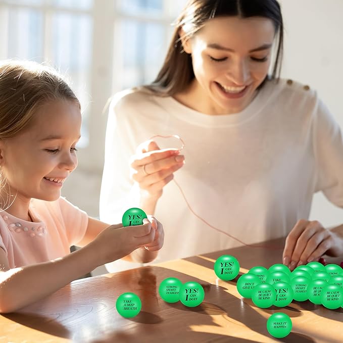 Jerify 72 Pcs Motivational Stress Balls Bulk Inspirational Stress Balls Colorful Foam for Adults Hand Exercise Small Therapy Fidget Relief Anxiety Toys for Coworkers Gifts Fidget(Green)
