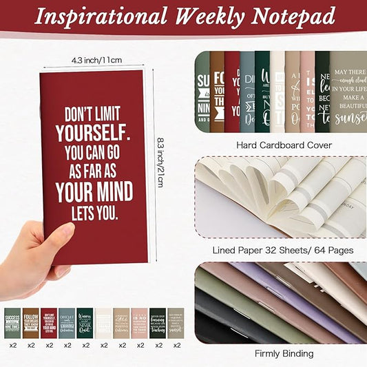 Spakon 20 Sets Christmas 2026-2027 Pocket Weekly Planners with Pens Inspirational Mini Daily Journal To Do List Goals Notepad Employee Appreciation Gift for Coworker Medical Assistant(Vibrant)