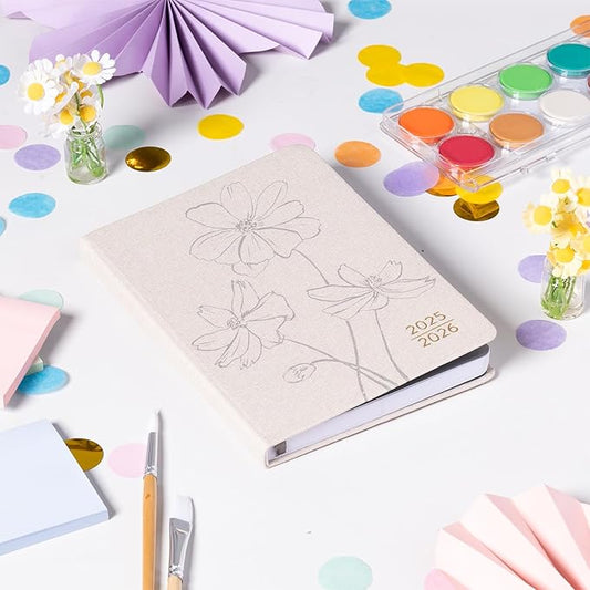 2025-2026 Eccolo 18 Month Linen Bound Planner, Monthly & Weekly Pages (5.25 x 7.75" - July 2025 - Dec 2026)