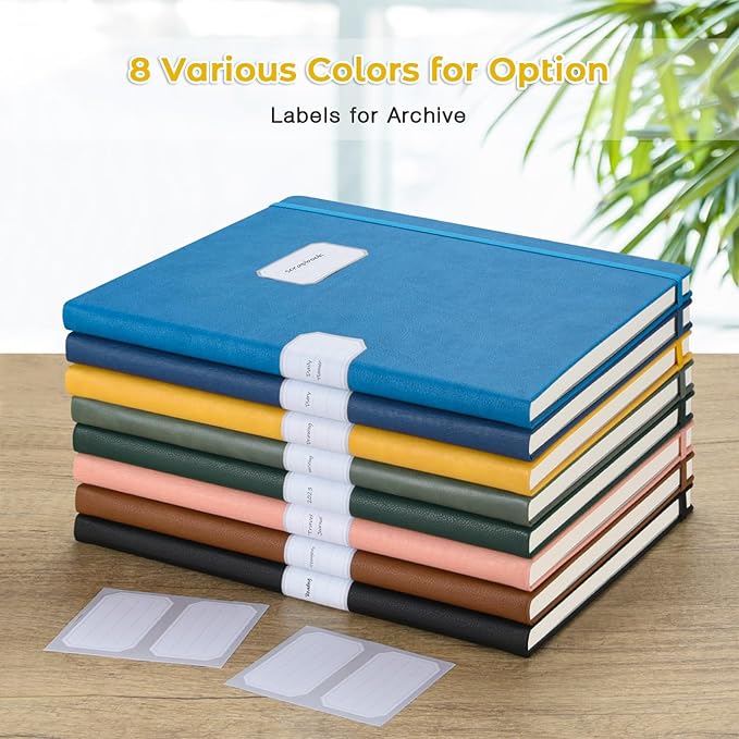 Graph Paper Notebook, Hardcover Notebook 8.5 x 11, Grid Notebook Journal for Women, Men, Large Leather Journals for Writing, Thick Paper, A4 Notebooks for Work, School Supplies, Engineering Yellow