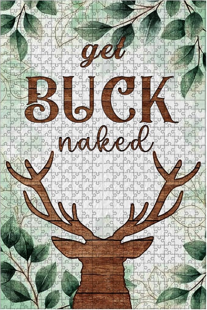 500 Piece Adults Kids Jigsaw Deer Wooden Jigsaw Adult Stress Relief Therapy Challenging Mindful Focus 20.4x15 Inch