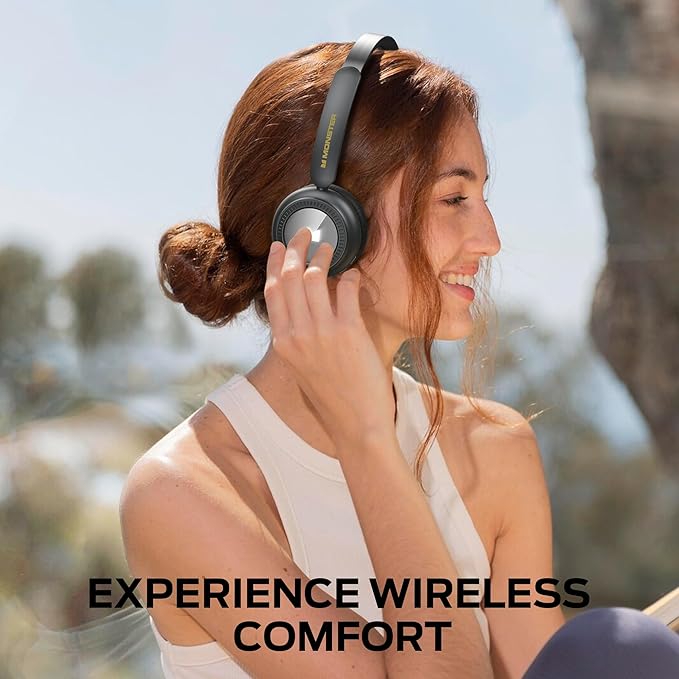 Monster N-Tune MINI 01 Wireless On-Ear Headphones - Bluetooth 6.0 Wireless Headset with Speed Charge, Clear Audio, 50H Playtime, Comfortable & Lightweight Design, Hands-Free Calls (Black)