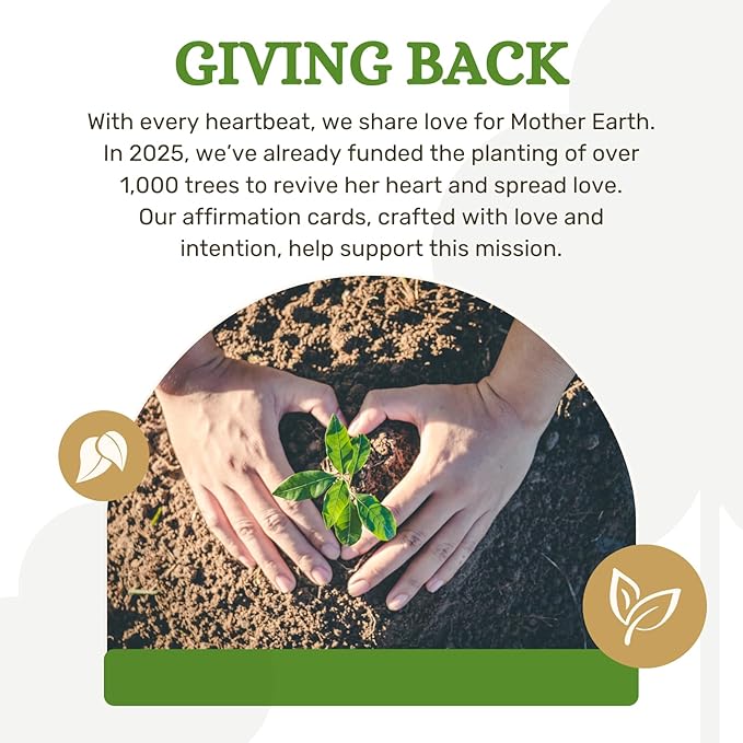 52 Positive Affirmation Cards with Wooden Stand - Daily Mindfulness & Self-Love for Stress Relief, Mental Health Inspiration, Emotional Balance & Weekly Reflection on Your Journey