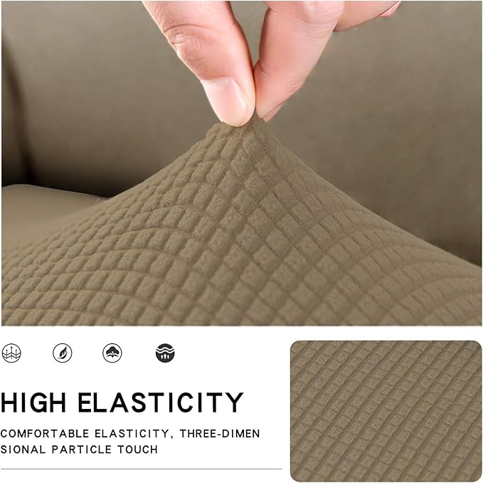 Easy-Going Stretch Cushion Cover Sofa Cushion Furniture Protector Sofa Seat Sofa slipcover Sofa Cover Soft Flexibility with Elastic Bottom(Oversized Sofa Cushion,Tan)