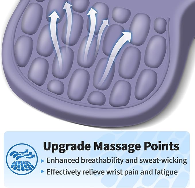 Ergonomic Mouse Pad with Wrist Rest Support, Mousepad with Comfortable Memory Foam Wrist Rest and Non-Slip PU Base for Pain Relief, Computer, Laptop, Office, Home (Purple)