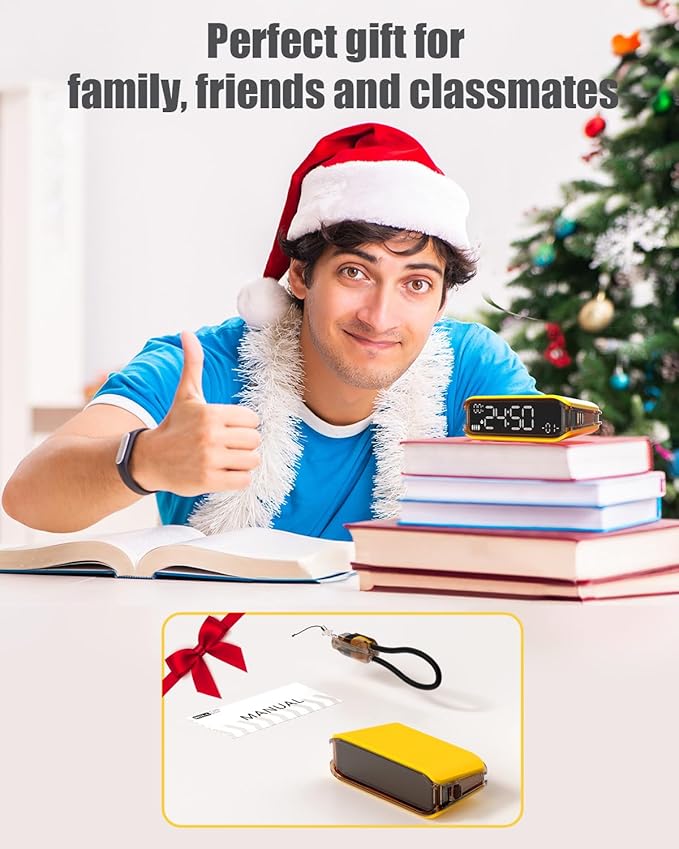 Digital Alarm Clocks for Bedrooms, Small Alarm Clock for Bedside, Loud Alarm for Heavy Sleepers, Adjustable Brightness, 12/24H, Pomodoro Timer