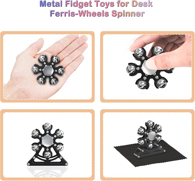 Desk-Fidget-Toys for Ferris-Wheels-Spinner: Metal Kinetic-Spinner 4mins, Cool-Gadgets for Kid Children Teen Adult EDC-Toy, ADHD Tools Cool-Stuff Stress Relief for Office Home School Christmas