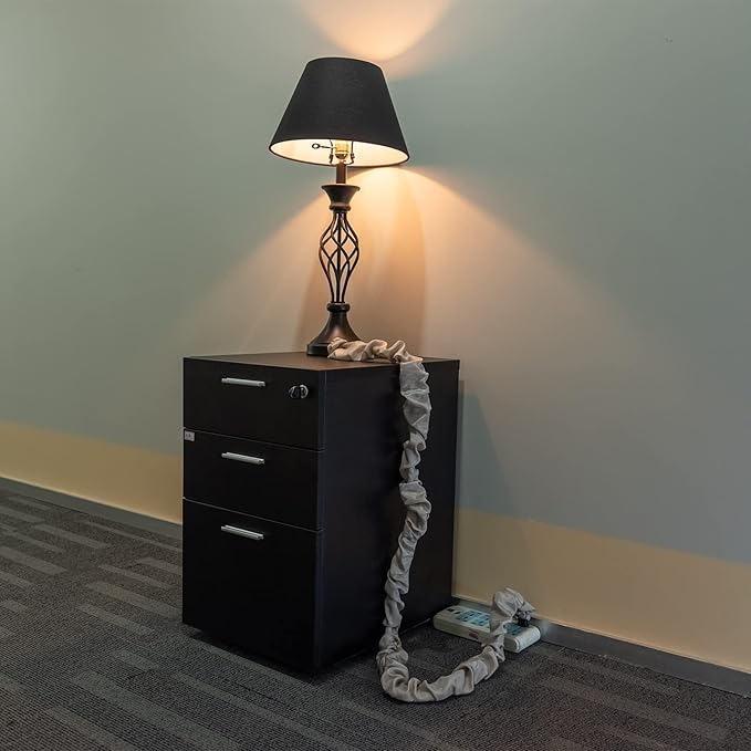 2 Pcs Fabric Cord Cover & Chandelier Chain Cover Each 6 Feet Long, Easy to Install, Ideal for Chandeliers, Lighting, Wire, Cable Management and Hiding (Grey)