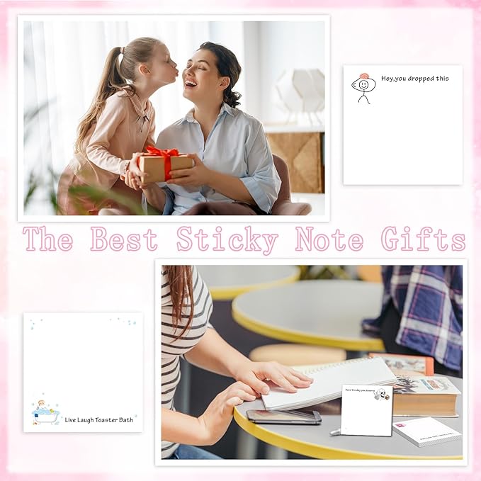 Funny Sticky Notes Gifts - 9 Pack Funny Sticky Notes 3x3 Inch Funny Office Gifts for Coworkers Everything is Fine Post Notes Work Gag Self-Stick Memo Pad Office School Supplies 450 Sheets