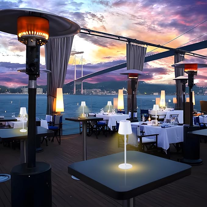 2 Pack Cordless Table Lamp,Portable LED Desk Lamp, 6000mAh Battery Operated, 3 Color Stepless Dimming Up, for Restaurant/Bedroom/Bars/Outdoor Party/Camping/Coffee Shop Night Light