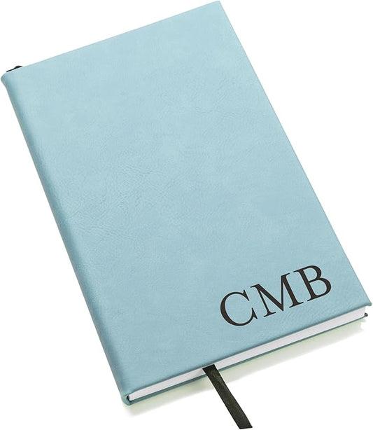Lifetime Creations Custom Notebook Journal with Monogram (Turquoise) - Personalized Journaling Notebook, Hard Cover Notepad, Gift for Employees, Travelers, Business Professionals