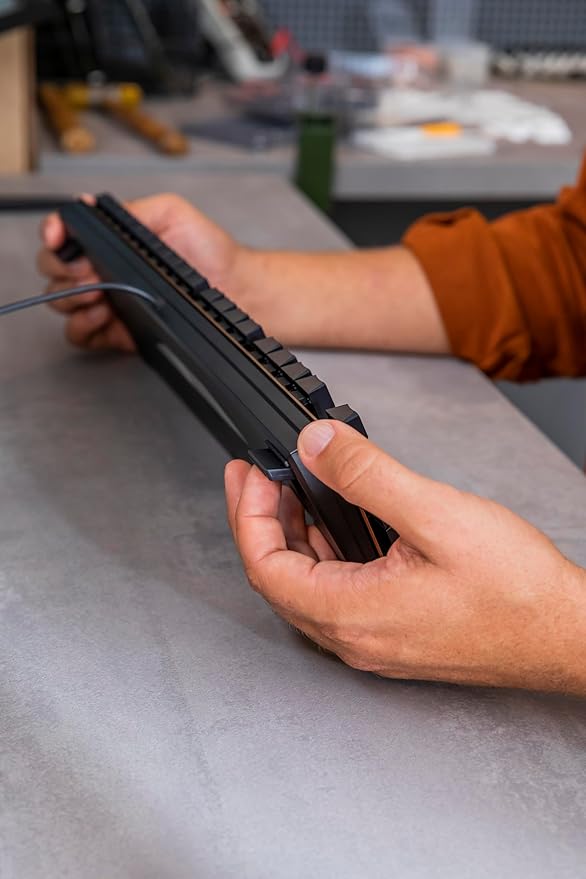 Cherry KC 200 MX Mechanical Office Keyboard with New MX2A switches. Modern Design with Metal Plate Frame. (Bronze W/MX2A Silent Red Switch)