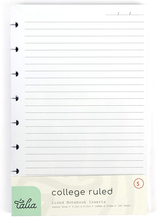 Talia Discbound Notebook Refills (College Ruled, Junior (5.5in x 8.5in))