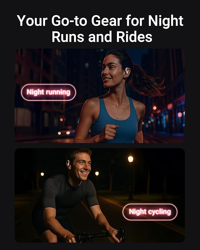 ACEFAST AceFit Pro Open-Ear Headphones, Night Safety Mode for Sports, Powerful Bass, 7.6g Ultra-Comfort, Bluetooth 5.4, 30H Playtime with Digital Display, IP54 Sports Earbuds for Running & Workouts