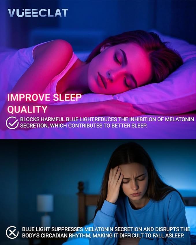 98% Blue Light Blocking Glasses for Better Sleep-Anti Blue Light Gaming Glasses Women Men, Orange Lens for Computer/Gaming,Reduce Eyestrain