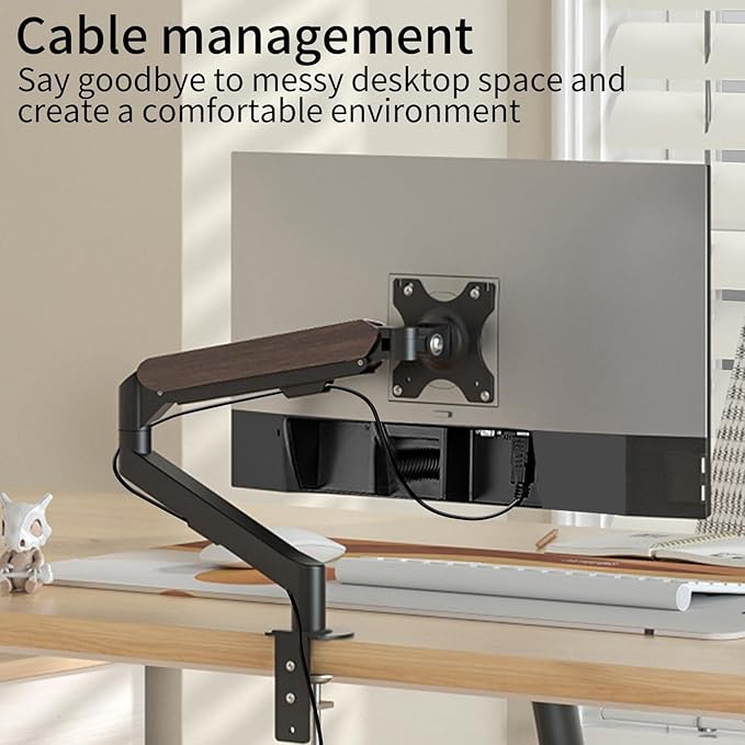 Monitor Mount Gas Spring Arm Desk Fully Adjustable Bracket Fits 17 20 22 23 24 26 27 30 32 34 inch, Weight Capacity up to 19.8 lbs M5B-M