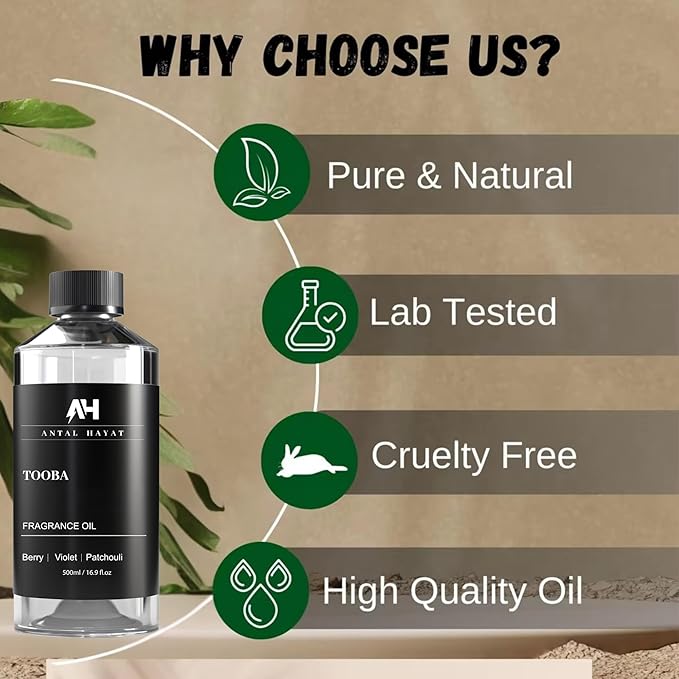 Hotel Scents Tooba Diffuser Oil 500ml - Inspired by La Vie Est Belle Perfume - Hotel Scent for Home - Berry, Patchouli & Violet - Luxury Aromatherapy Oil for Ultrasonic & Waterless Diffusers