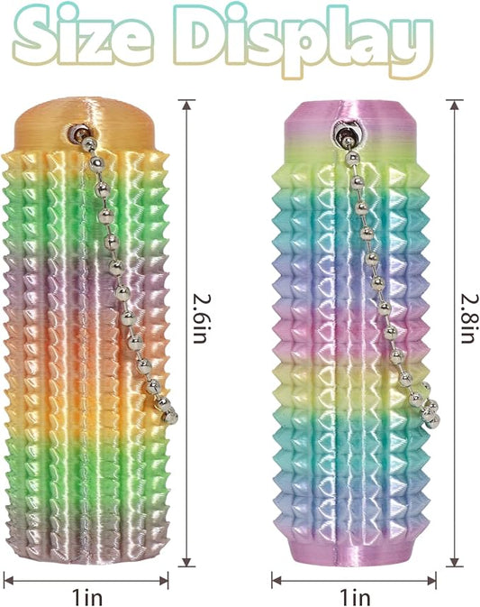 Little Ouchies Fidget Toys,Pain Stim Fidget Toy Reduce Stress for Adults,Anxiety Relief Pain Stim,Spiky Fidget Keychain for Anxiety and Stress Reduction,Novelty Gifts for Friends(2PCS/Purple and Blue)