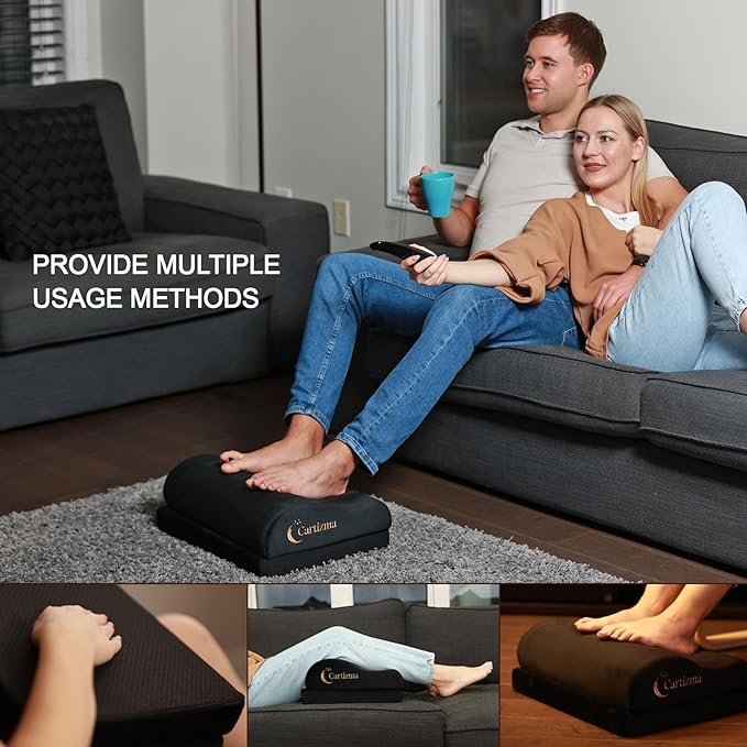 Foot Rest for Under Desk at Work-Ergonomic FootRest UnderDesk Foot Stool for Pain Relief with Washable Covers-Non-Slip Under Desk Footrest Office, Home & Travel-Adjustable Office Foot Rest