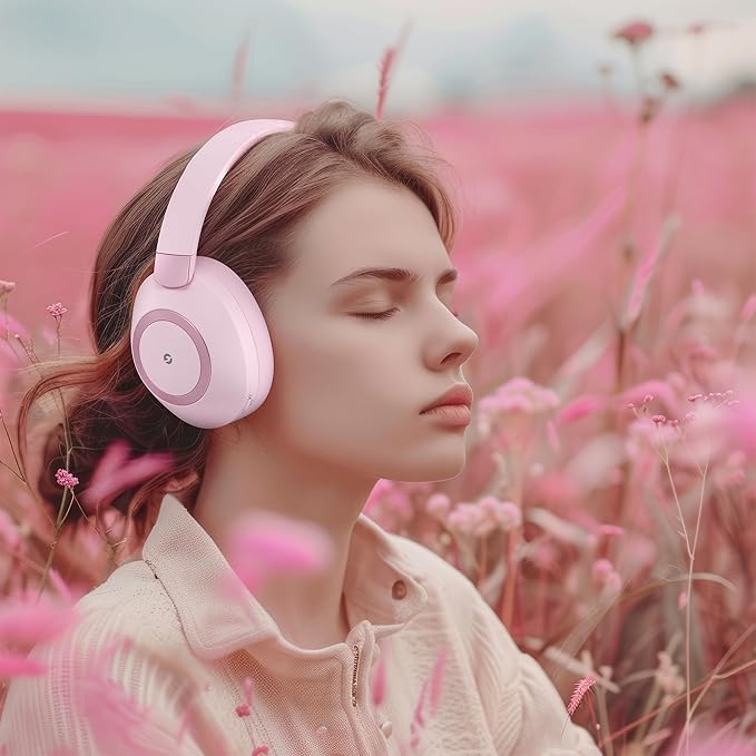 Active Noise Cancelling Headphones, 100H Playtime Headphone Wireless Bluetooth, Bluetooth Headphone with Microphone, Over Ear Wireless Headphones with Deep Bass,Fast Charging for Travel