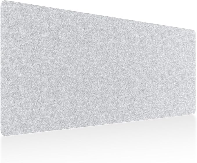 DAWNTREES Non-Slip Felt Desk Mat | 35.5''x15.7'' | Large Computer Desk Mat Keyboard and Mouse Pad | Office Desktop Pad Protector (Light Grey)