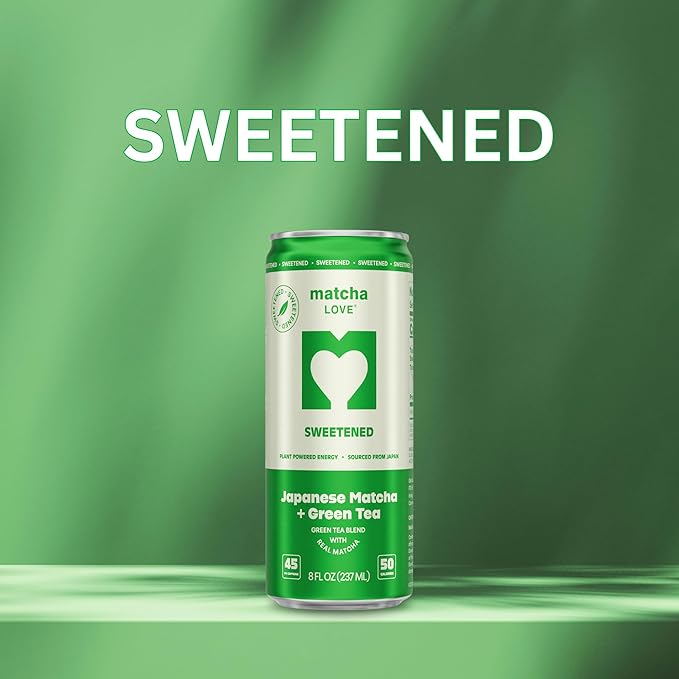 matcha LOVE Matcha + Green Tea, Sweetened, 8 Ounce (Pack of 12)