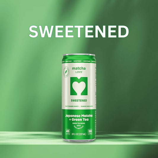 matcha LOVE Matcha + Green Tea, Sweetened, 8 Ounce (Pack of 12)