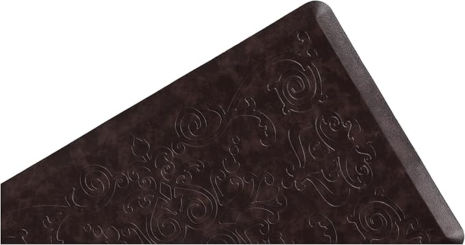 J&V TEXTILES Medallion Embossed Kitchen Mat Cushioned Anti Fatigue Floor Mat, Thick Non Slip Waterproof Kitchen Rugs and Mats,Heavy Duty Foam Standing Mat for Kitchen (Espresso, 20" X 39")