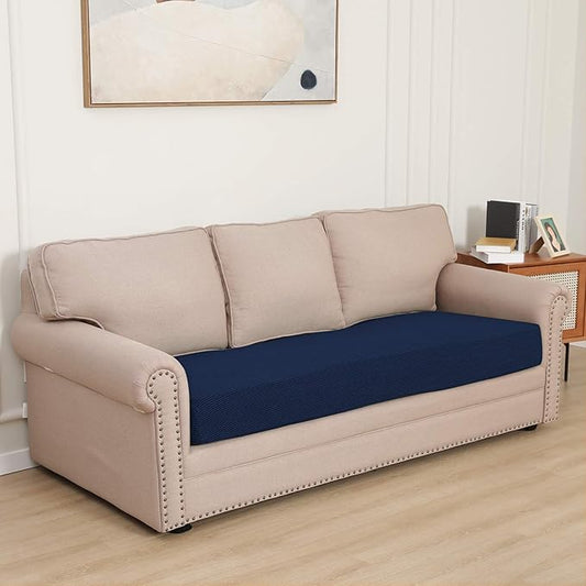 Easy-Going Stretch Cushion Cover Sofa Cushion Furniture Protector Sofa Seat Sofa slipcover Sofa Cover Soft Flexibility with Elastic Bottom(Oversized Sofa Cushion, Navy)