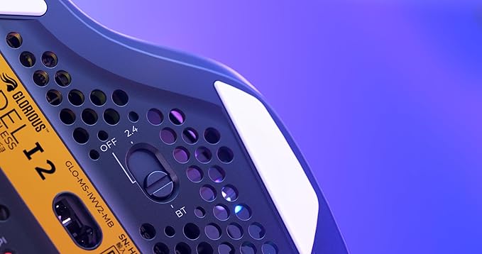 Glorious Gaming Model I 2 Wireless Gaming Mouse - Hybrid 2.4Ghz & Bluetooth, 75g Superlight, 9 Buttons (2 Swappable), RGB, PTFE Feet, MMO/MOBA/FPS, Long Battery Life, Side Thumb Rest - Black