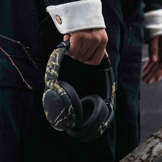 Skullcandy Crusher ANC 2 Wireless Over-Ear Bluetooth Headphones with Multi-Sensory Bass, Active Noise Cancelling, Up to 60 Hours Battery, Microphone for iPhone Android - Realtree Edge Colors Black