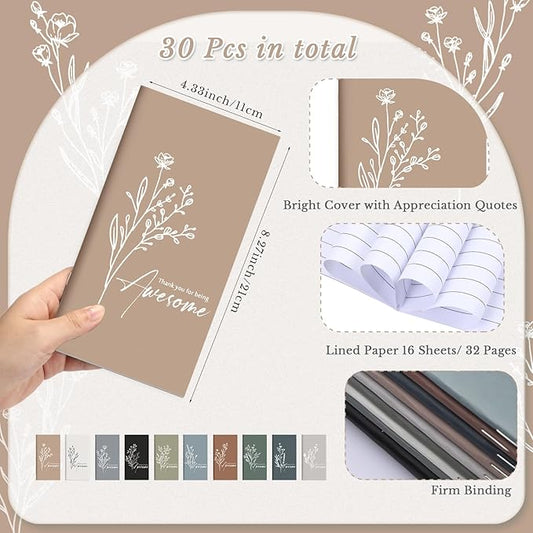 Qilery 30 Pcs Open House Gifts Bulk Habit Tracker Planner Bulk 2025 Pocket Calendars to Do List Weekly Goals Notepads for Employee Appreciation Housekeeping Teacher Welcome Gifts(Aesthetic Positive)