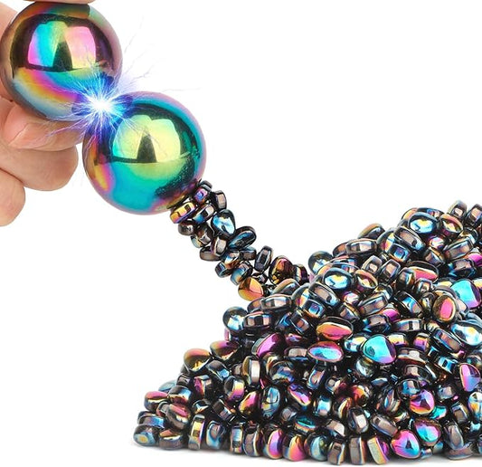 Magnet Slime Putty Party Favors, Fidget Toy Magnet Ferrite Putty Beads, Hematite Magnetic Stones Eggs with 1.26 inch Magnet Balls, Cool Desk Toy, EDC Toy Science Kit Gift
