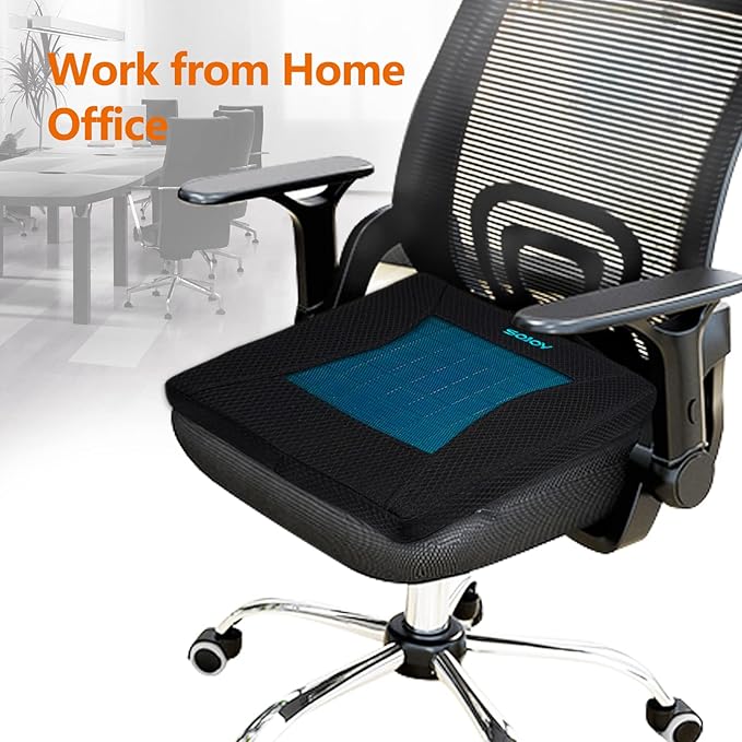 Sojoy Gel Seat Cushion,Portable Memory Foam Chair Seat Cushion for Car,Office,Wheelchair,Lower Back, Sciatica and Tailbone Pain Relief