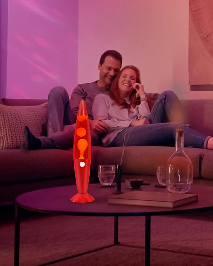 16 Inch Liquid Motion Lamp for Adults and Kids, Large Red Magma Motion Lamp with Orange Wax for Boys Girls Room Party Decor, Big Night Light Lamp 16" Suitable for Placing in Bedroom