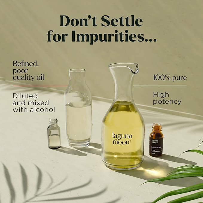 Lagunamoon Essential Oils Set - Top 6 Blends for Diffusers, Home Care, Candle Making Scents, Fragrance, Aromatherapy, Humidifiers, Gifts - Peppermint, Tea Tree, Lavender, Eucalyptus, Orange (10mL)