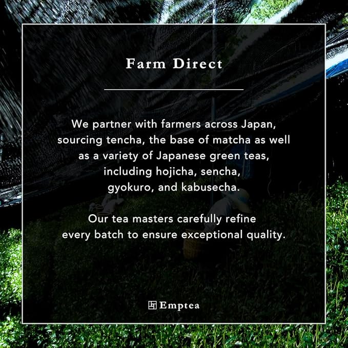 Emptea Ceremonial Grade Matcha - Single Cultivar Okumidori Kagoshima First Harvest Stone-milled Premium Organic Japanese Green Tea Powder 1.06 oz (30g)