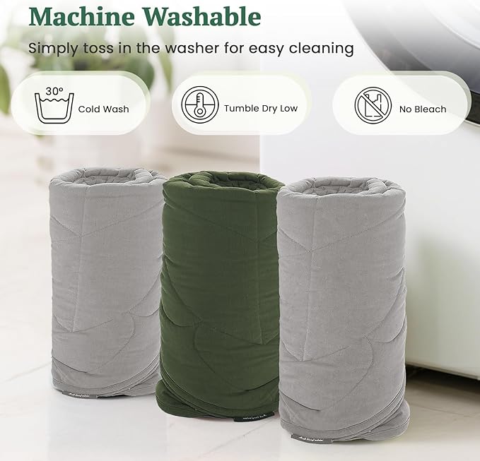 ZonLi Weight Lap Blanket 7 lbs 43" x 52", Soft Cotton Small Weighted Blanket for Adults, Portable Weighted Blanket for Sleeping, Travel, All-Season Relax Blanket, Machine Washable,Light Gray