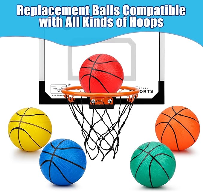 5 Inch Foam Mini Basketball Toy Balls for Indoor Mini Hoops Set, Soft Squishy Quiet Basketball| Toddler Balls, Swimming Pool Beach Pool Balls Sport Gift for Adults & Kids Sensory Stress Ball(3 Pack)